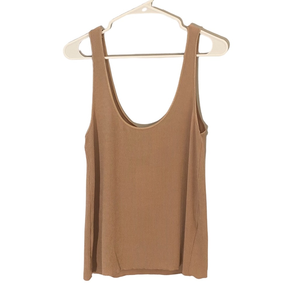 🛑SOLD ON MERCARI🛑 Zara Tank Top NWT Ribbed Tan Color Womens Size M - Picture 2 of 7